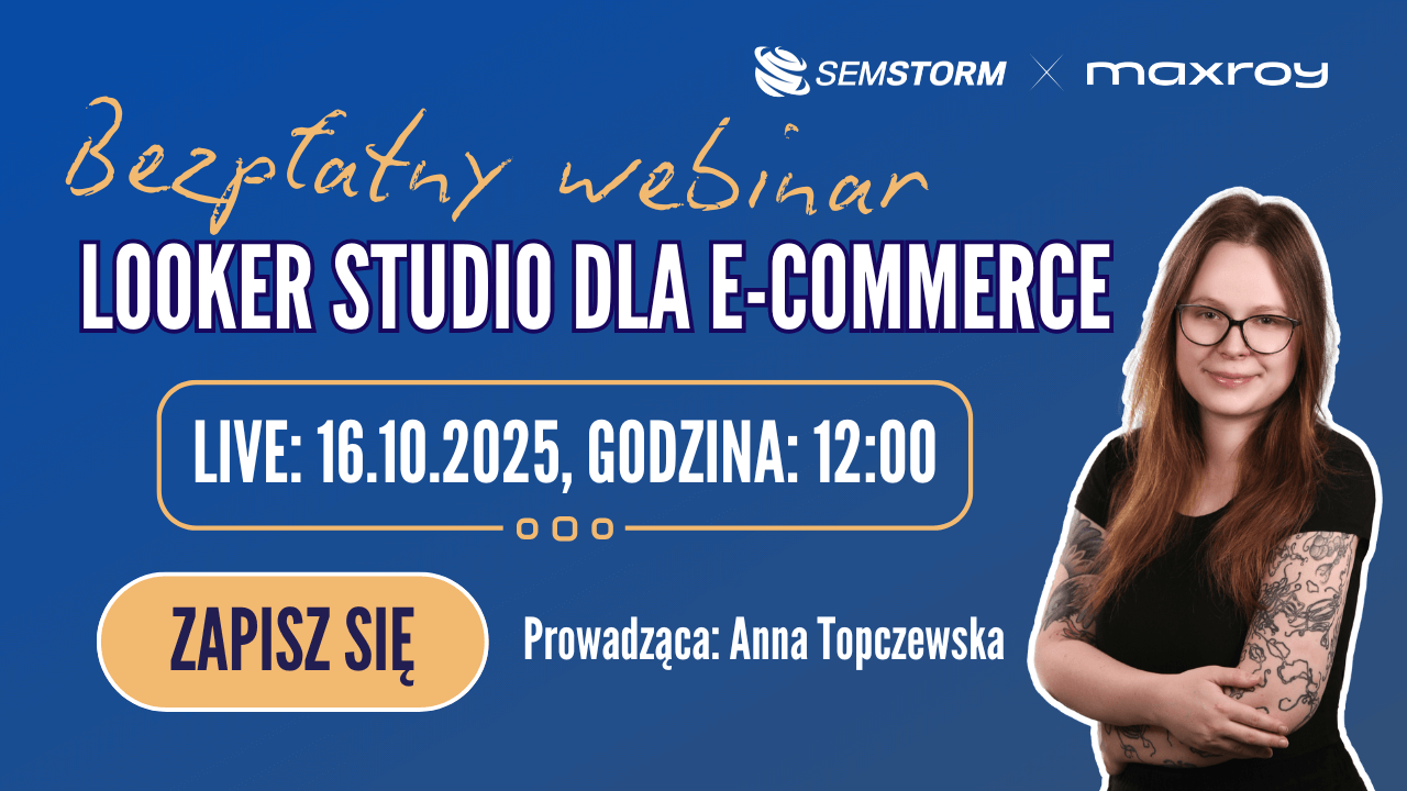 Zapisz się na webinar Looker Studio dla e-commerce